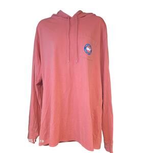 Vineyard Vines salmon colored long sleeve hooded tshirt w/logo sz L